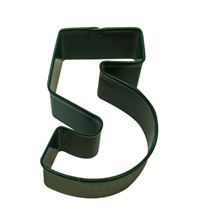 Picture of NUMBER 5 POLY-RESIN COATED COOKIE CUTTER GREEN 8CM
